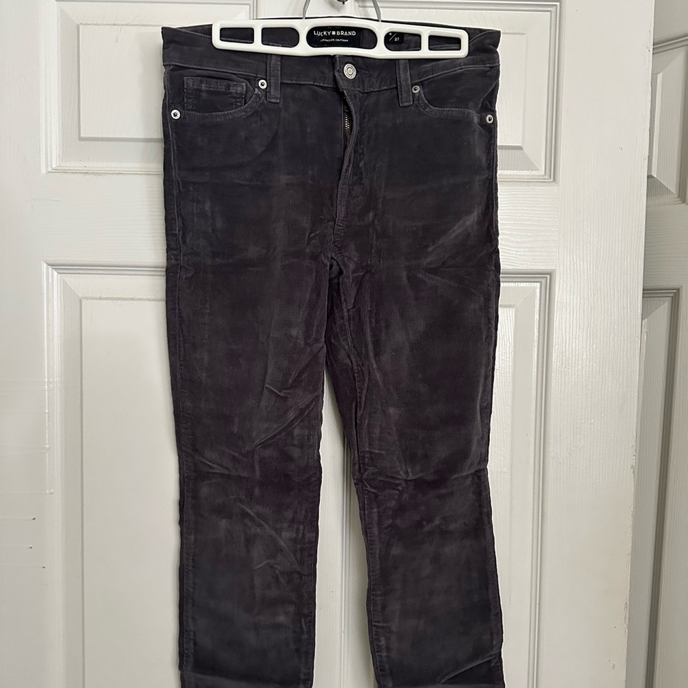 Lucky Brand Women's Dark Gray Corduroy Cropped Pants
